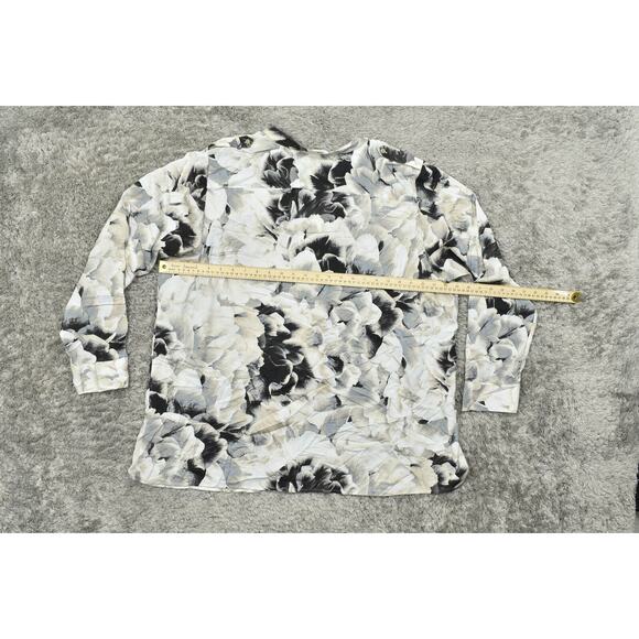 Calvin Klein Plus Size 2X Blouse Multicolor Polyester Preowned Button Up Floral - Picture 4 of 8